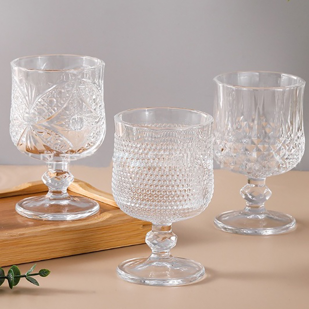 유리 고블렛잔 델리 빈티지 엔틱 유리컵 4P세트 - 상세 이미지 5