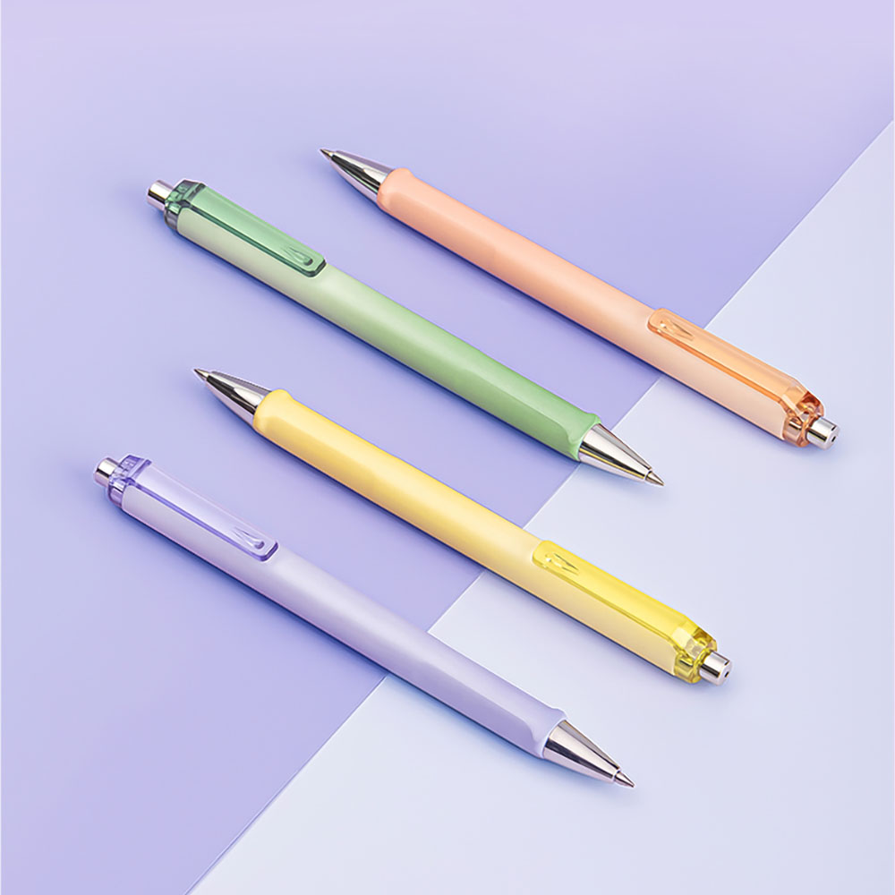 삼각 그립 손이 편한 필사에 좋은 젤펜 그라데이션 파스텔 블랙 젤잉크펜 0.5mm - 상품 이미지