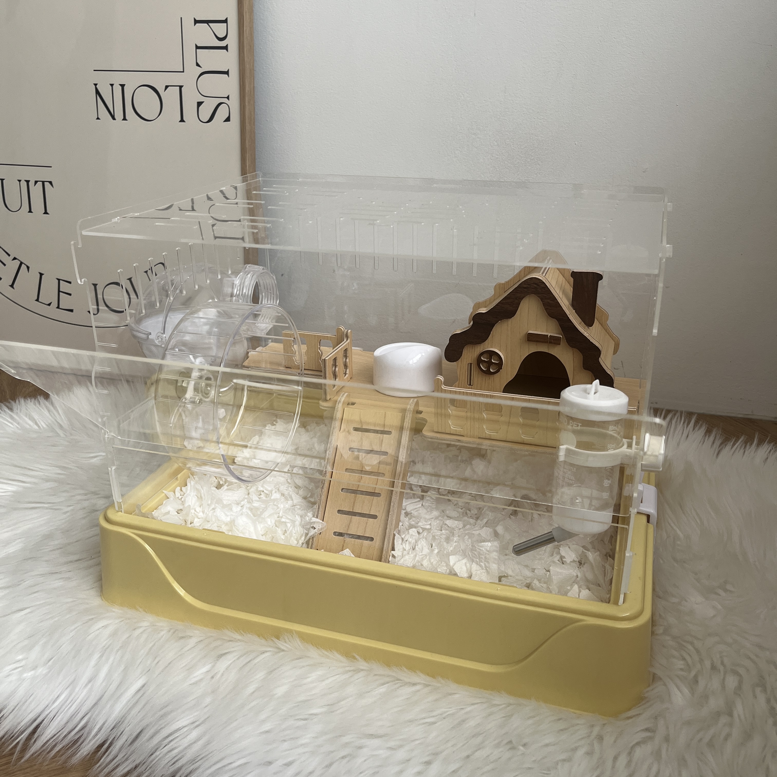 미니펫 썸머 햄스터 집 아크릴케이지 리빙 하우스 세트 화이트