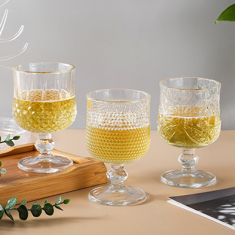 유리 고블렛잔 델리 빈티지 엔틱 유리컵 4P세트 - 상세 이미지 3