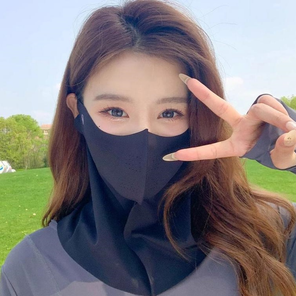 앞면마스크 러닝 입뚫린 얼굴 가리는 기미 가리개 햇빛 걷기 운동 이미지 6