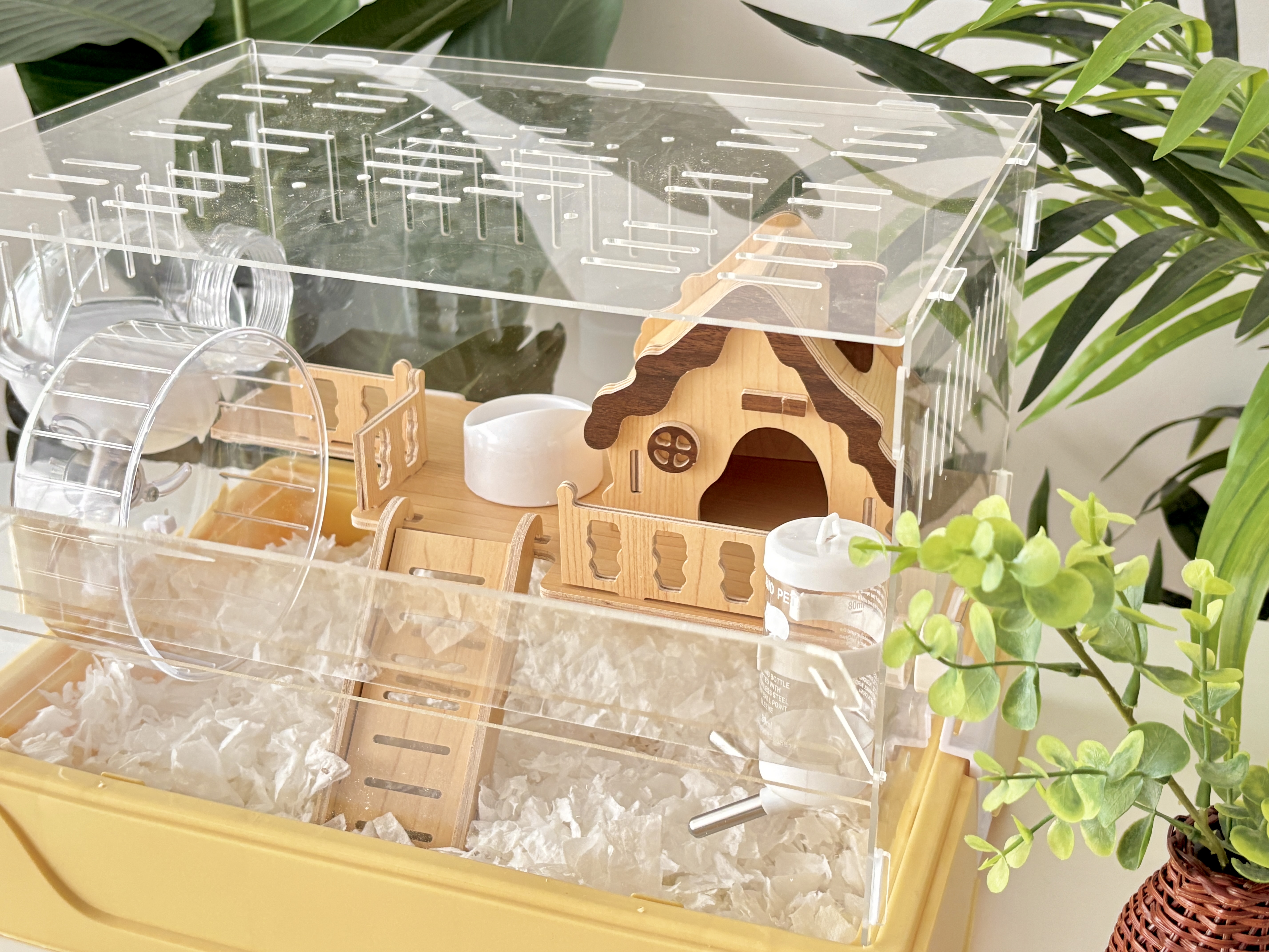 미니펫 썸머 햄스터 집 아크릴케이지 리빙 하우스 세트 화이트