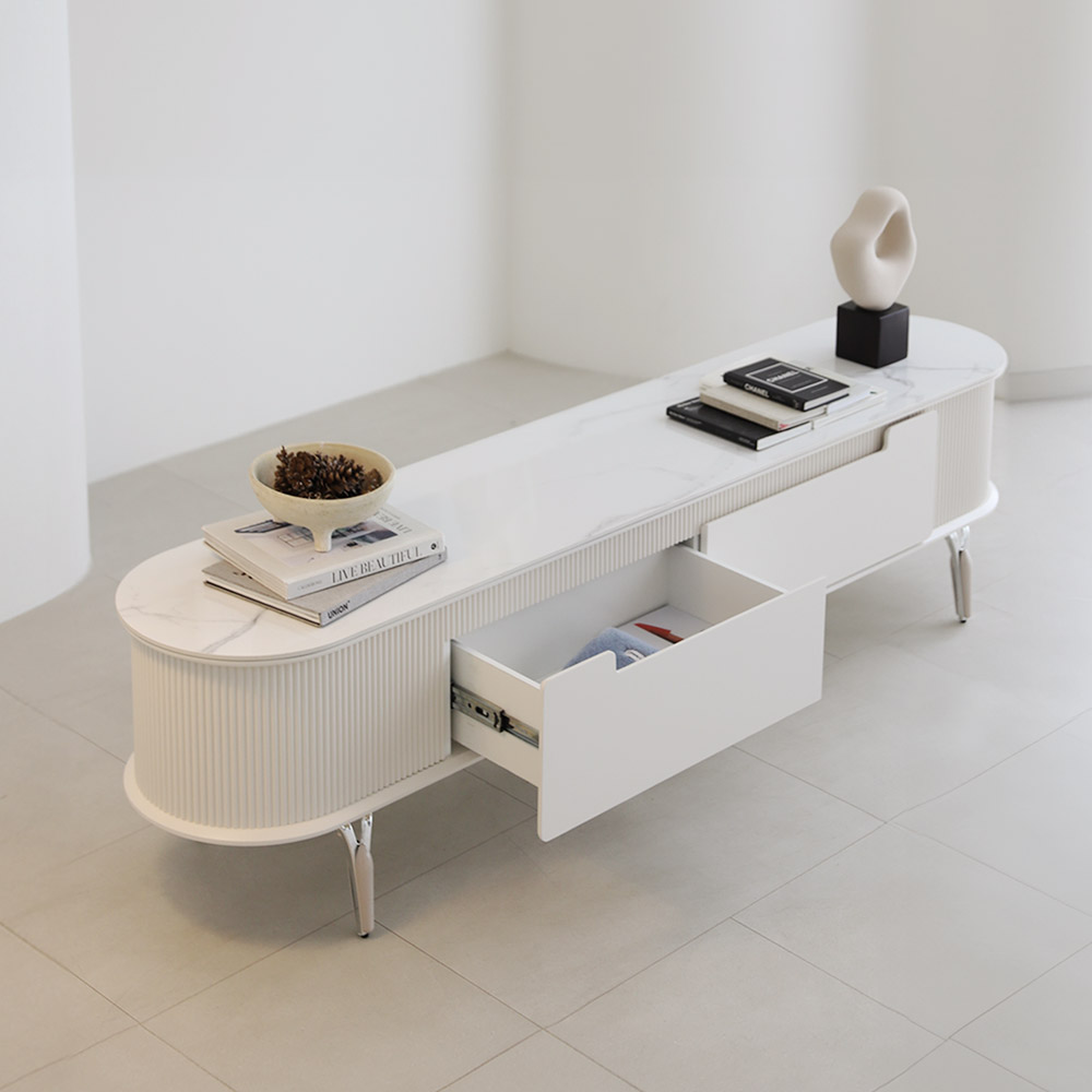 비알프렌드 아크네 템바보드 통 세라믹 거실장 고급 마블 티비다이 수납 TV 장식장 2000