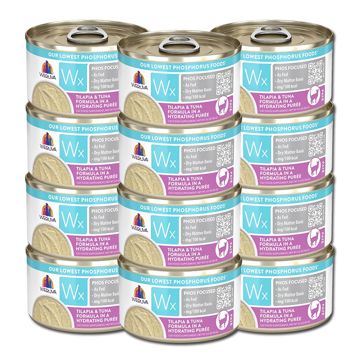 웨루바 Wx 인 포커스 고양이 주식캔 틸라피아+참치 퓨레, 85g, 12개 - 상품 이미지