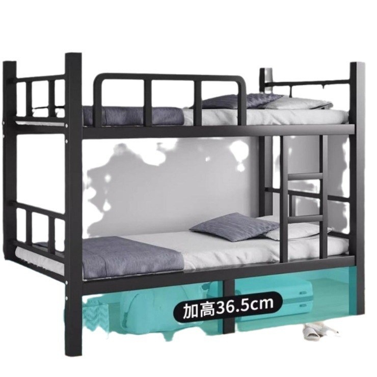 철제 벙커침대 프레임 조립식 게스트하우스 내무반 군대 제트 두꺼워진검정색+폭100cm+보드전체 기본 - 상세 이미지 5