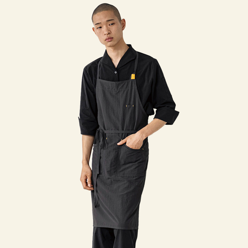 다크그레이 무브온라이트플로 목걸이형앞치마 서빙 가게 식당 카페 공방 바리스타앞치마 - 상세 이미지 2