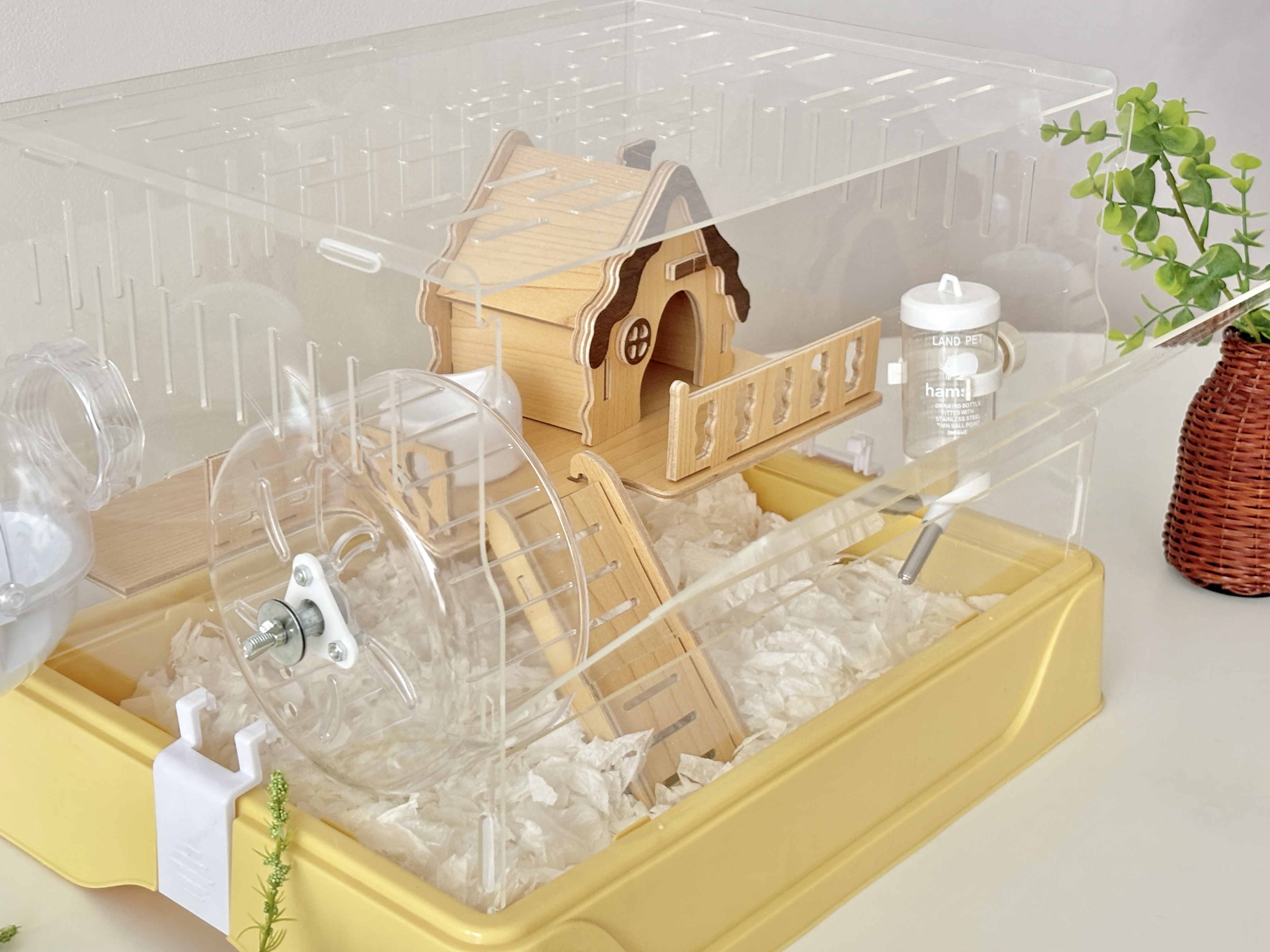 미니펫 썸머 햄스터 집 아크릴케이지 리빙 하우스 세트 화이트