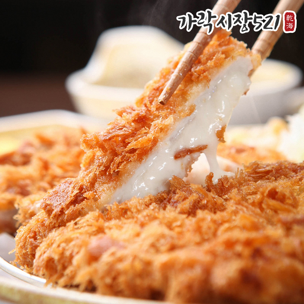 [8팩특별가] 제주흑돼지 돈까스 치즈돈가스 등심 수제돈카츠 195g x 8팩 총 1.56kg 장사도움