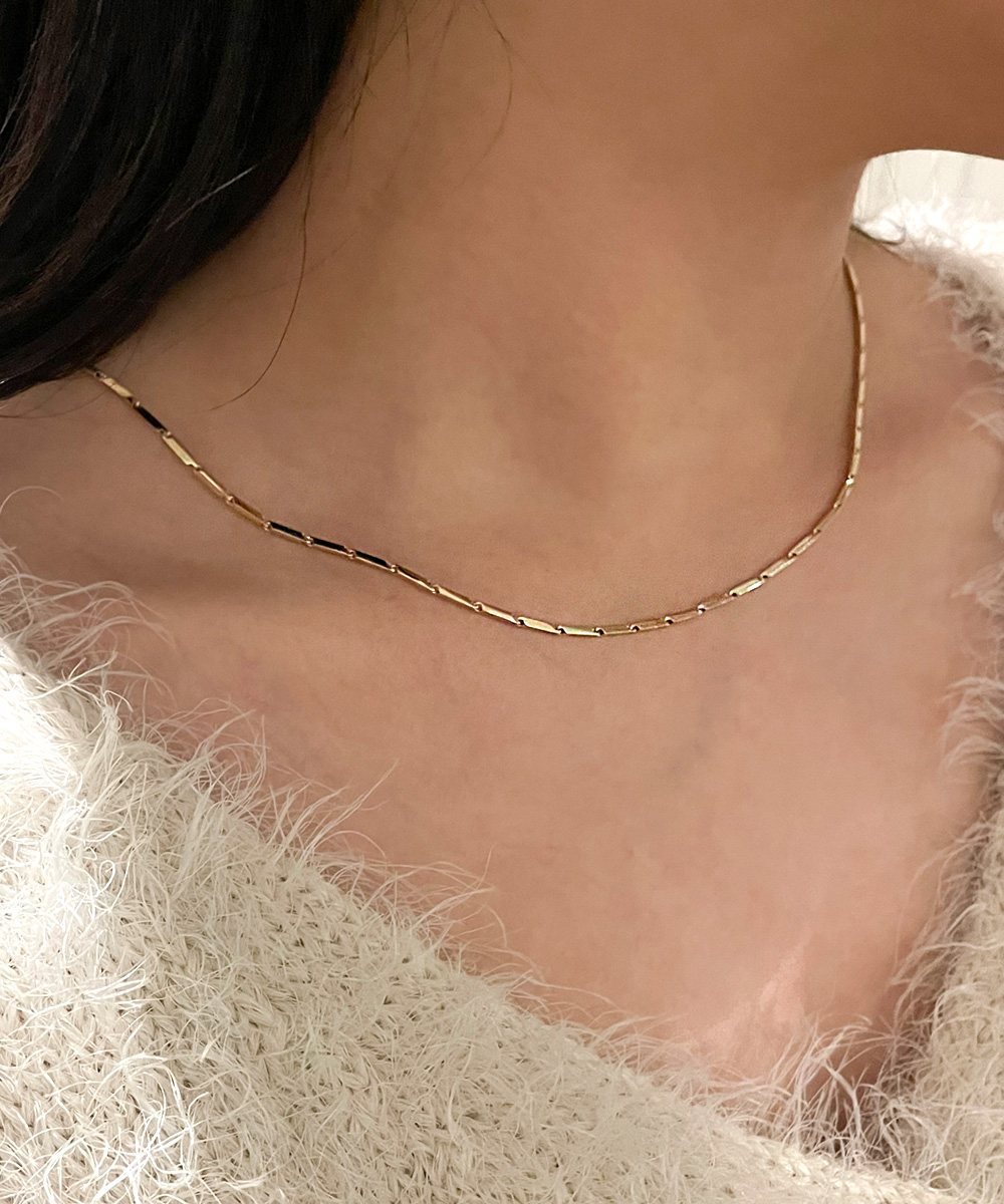 14K 18K 대나무 체인 금 데일리 목걸이 남자 여자 커플 선물 (2 size) - 상세 이미지 3