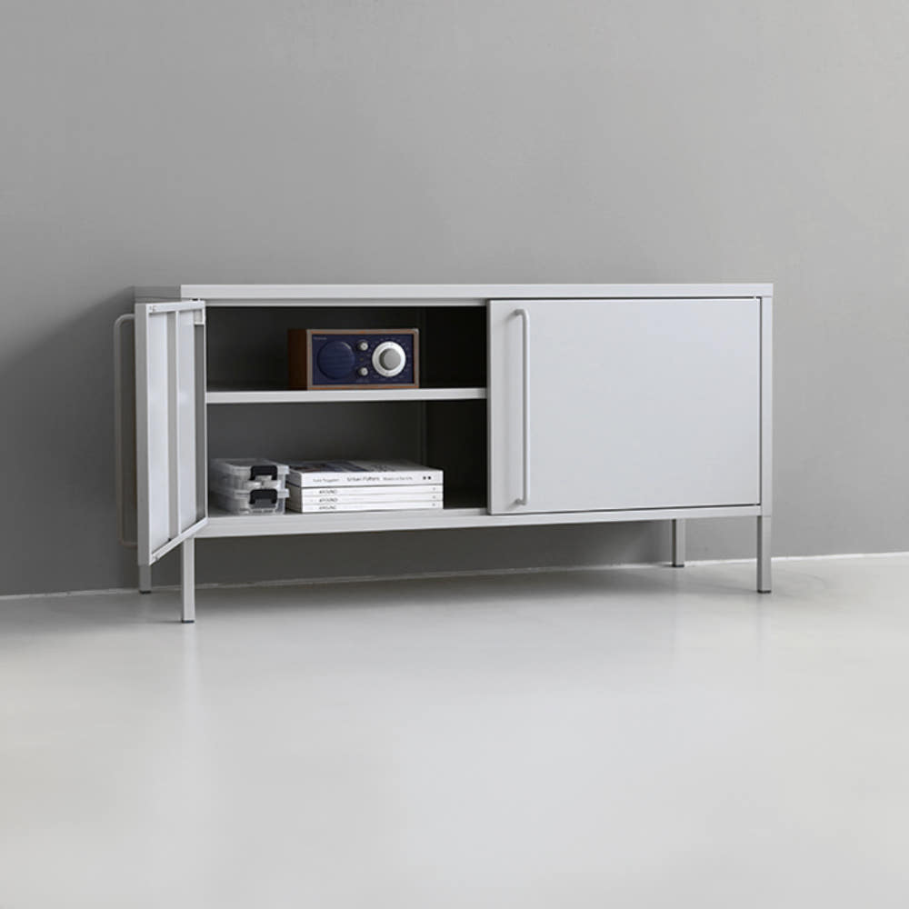 피도르 캐비넷 가로양문 TV스탠드 1150590 115x400x600, 다크그레이 7813.7546