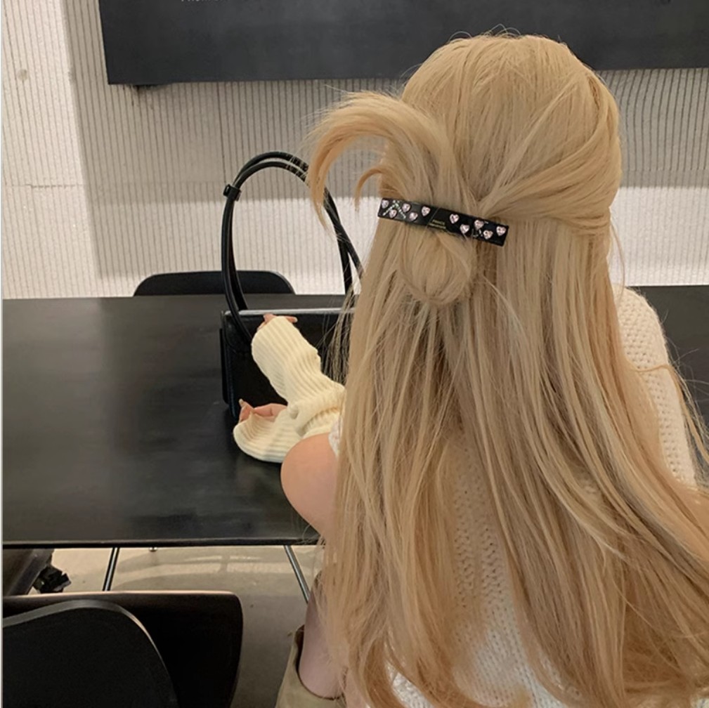 프랑스핀 하트 큐빅 자동핀 헤어핀 - 상세 이미지 2