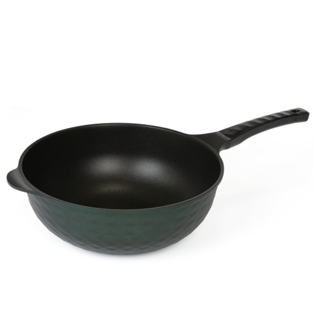 퀸센스 IH 티타늄 5중 코팅 대형 웍 중식 볶음팬 오뜨 궁중팬 32cm - 상품 이미지