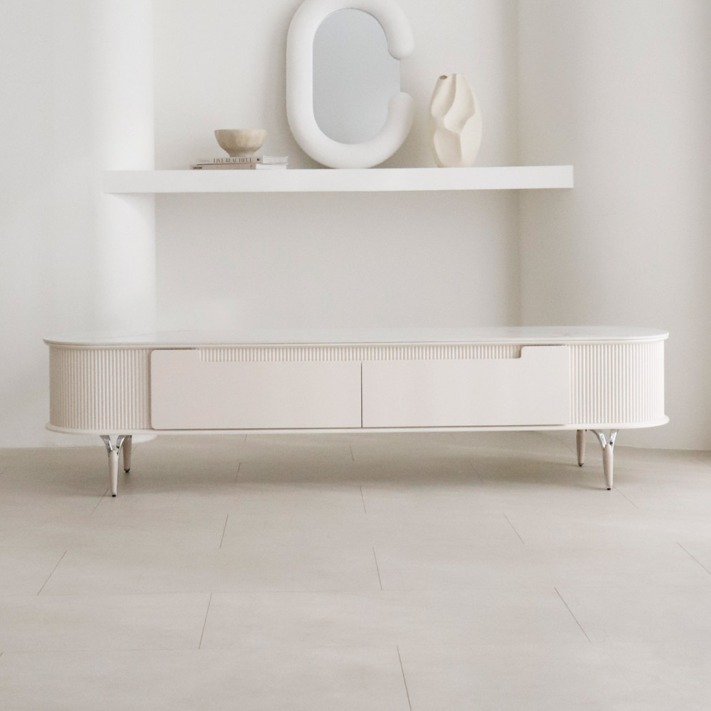 비알프렌드 아크네 템바보드 통 세라믹 거실장 고급 마블 티비다이 수납 TV 장식장 2000