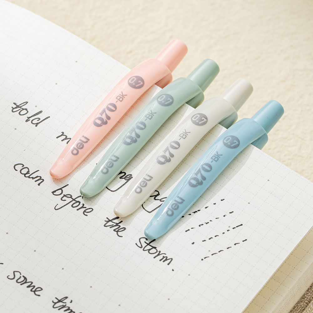 안티슬립 디자인 바디 노크식 블랙 0.7mm 필사 다꾸펜 오피스볼펜 유성잉크 젤펜 - 상세 이미지 5