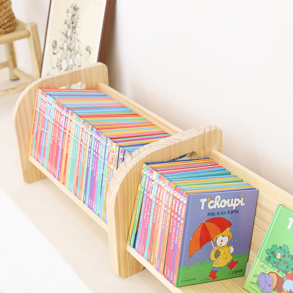 가누앤홈 유아 1단 미니 간이 아기 이동식 원목 책꽂이 2종