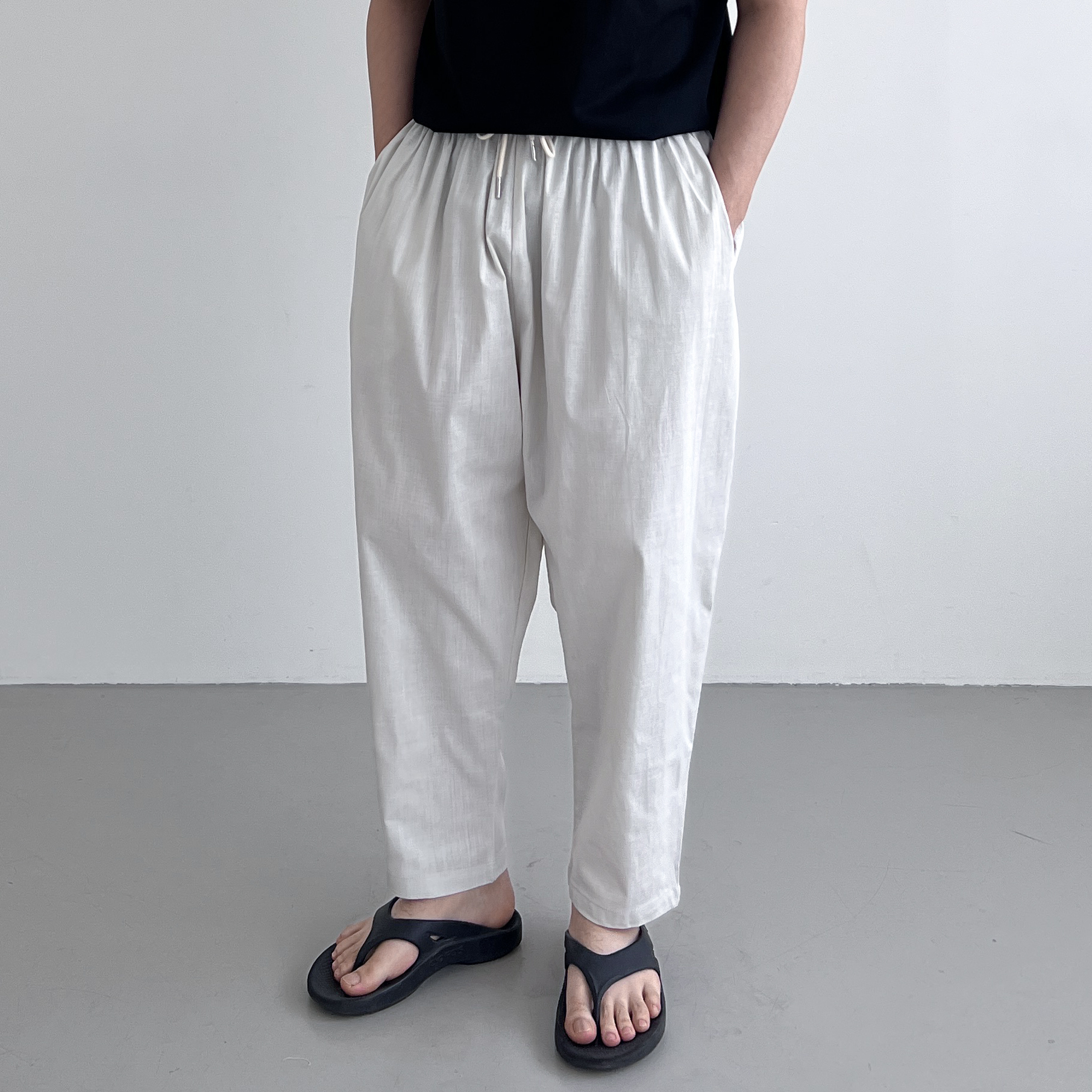 남자린넨와이드팬츠 린넨슬랙스 항아리바지 벌룬팬츠 - 상세 이미지 3