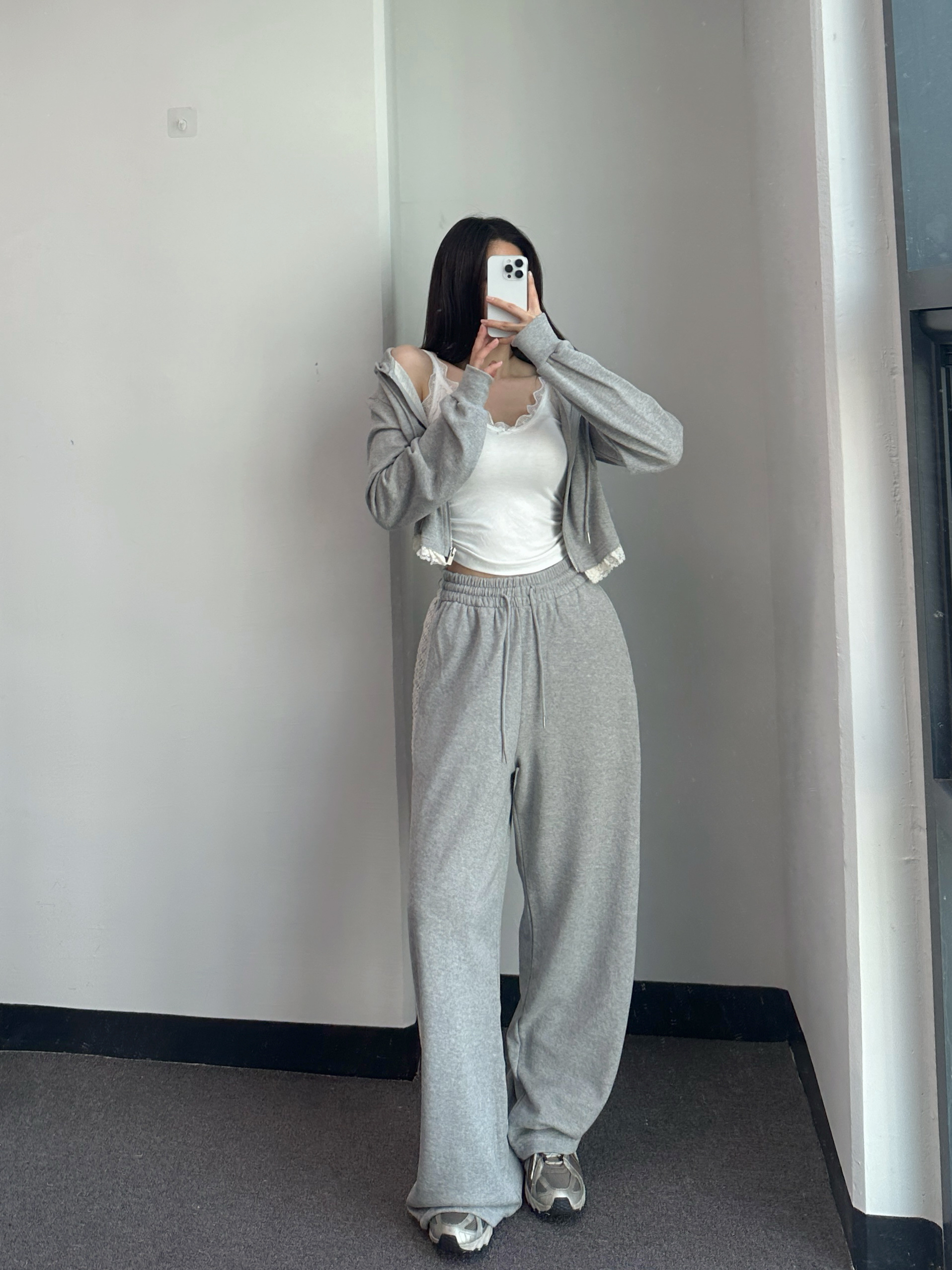 [사장강추🤎/롱다리핏] 슈아 레이스 후드집업 라인 트레이닝 팬츠 세트 2color 상세 이미지 20