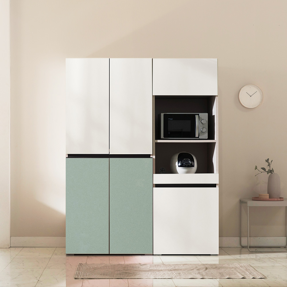 장인가구 스페이스 광폭 1400 광파오븐 렌지대 주방수납장