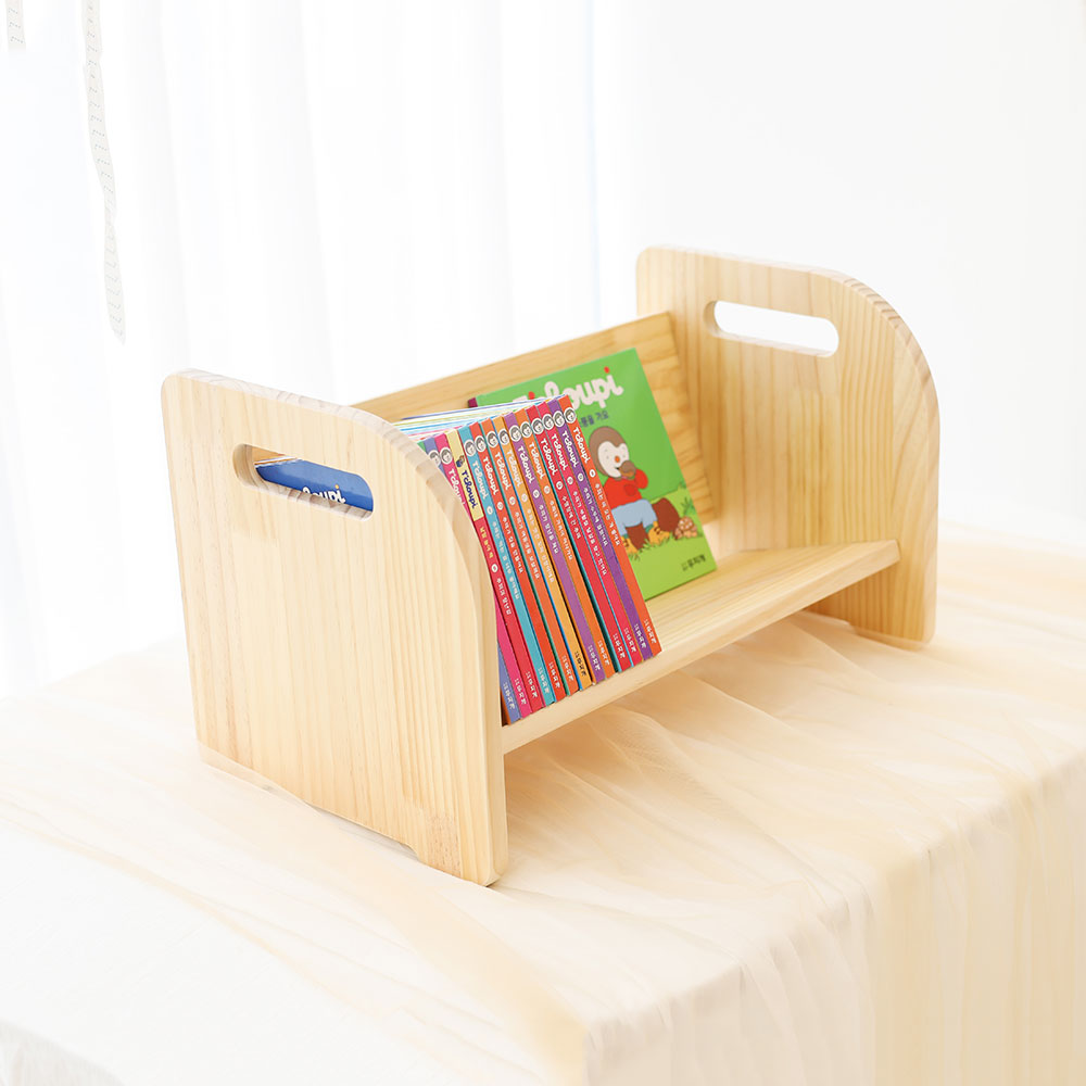 가누앤홈 유아 1단 미니 간이 아기 이동식 원목 책꽂이 2종