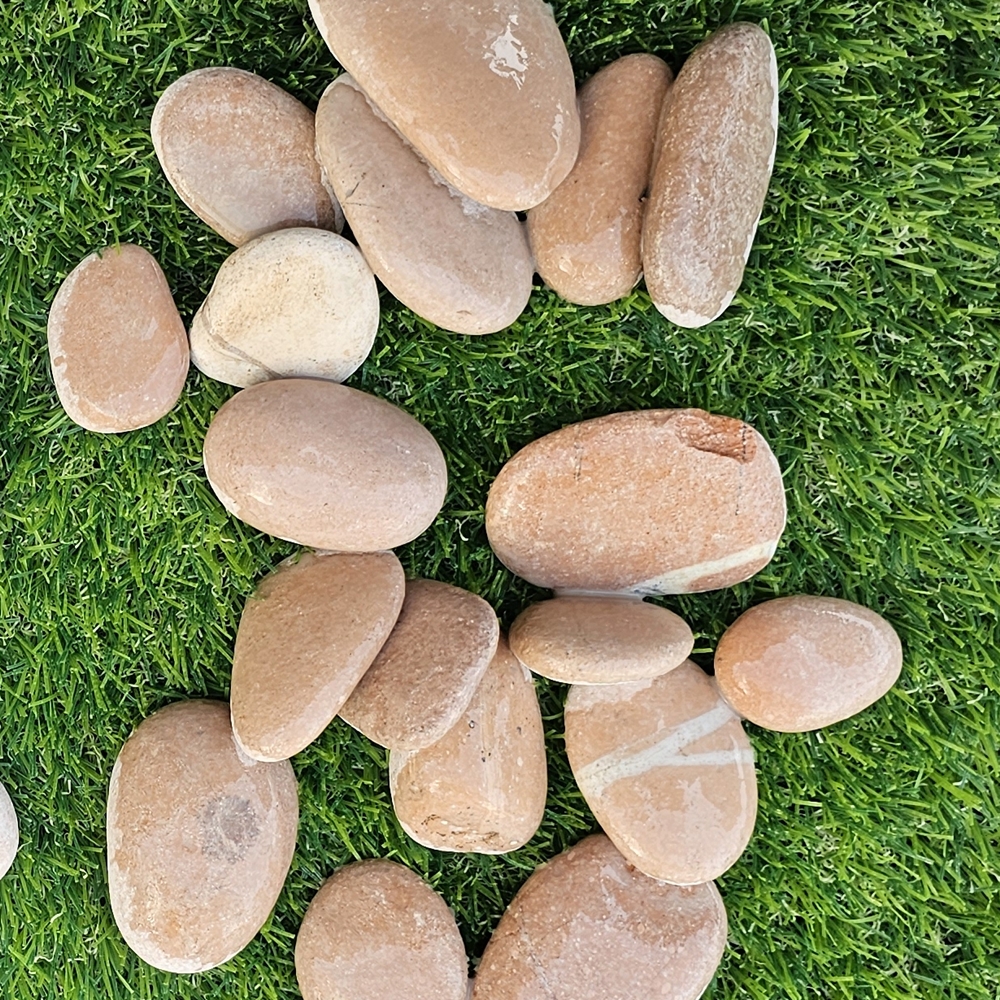 자갈공명 핑크납작돌(flat pebble) 20-40mm(3호) 5알(1봉) 그림그리기 조경인테리어 - 상세 이미지 3