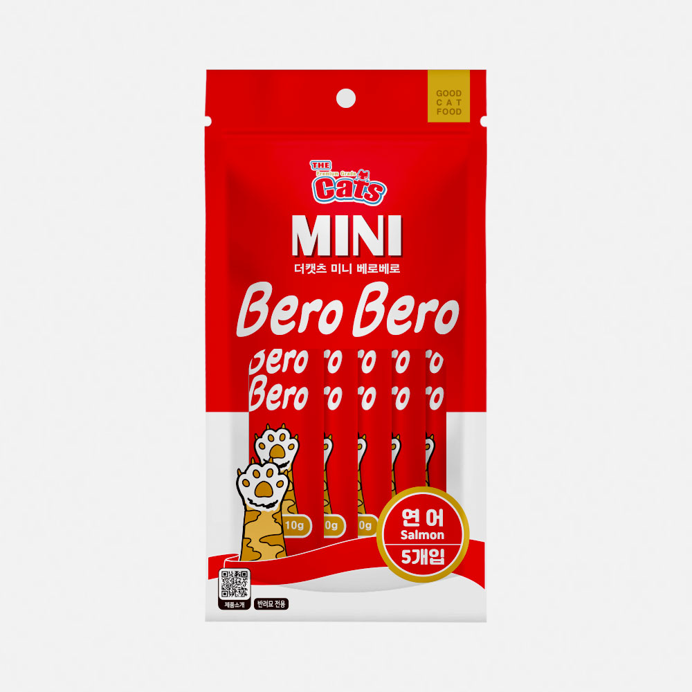 더캣츠 미니베로베로 고양이츄르 추르 아기 고양이참치 짜먹는간식 연어, 50g, 1개