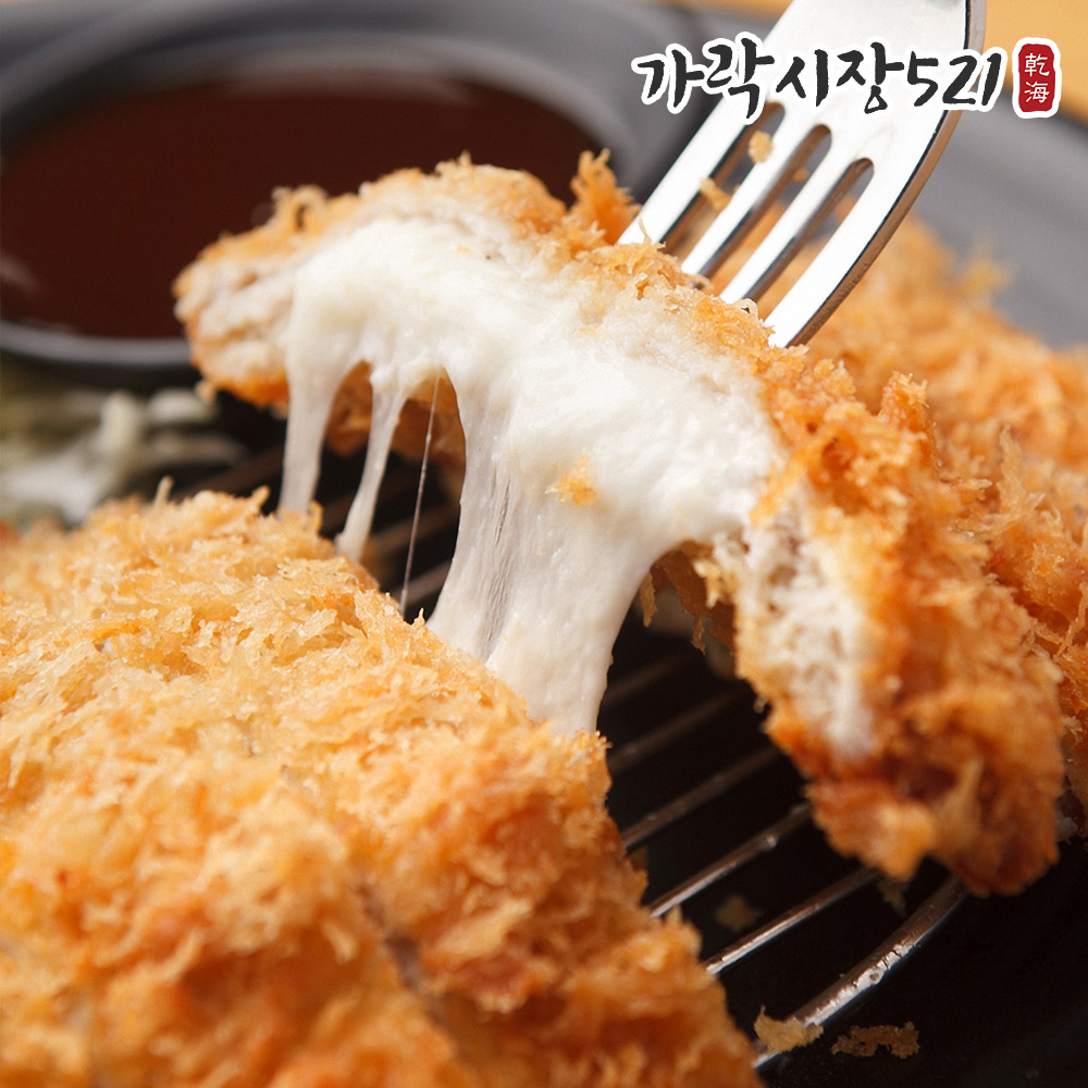[8팩특별가] 제주흑돼지 돈까스 치즈돈가스 등심 수제돈카츠 195g x 8팩 총 1.56kg 장사도움