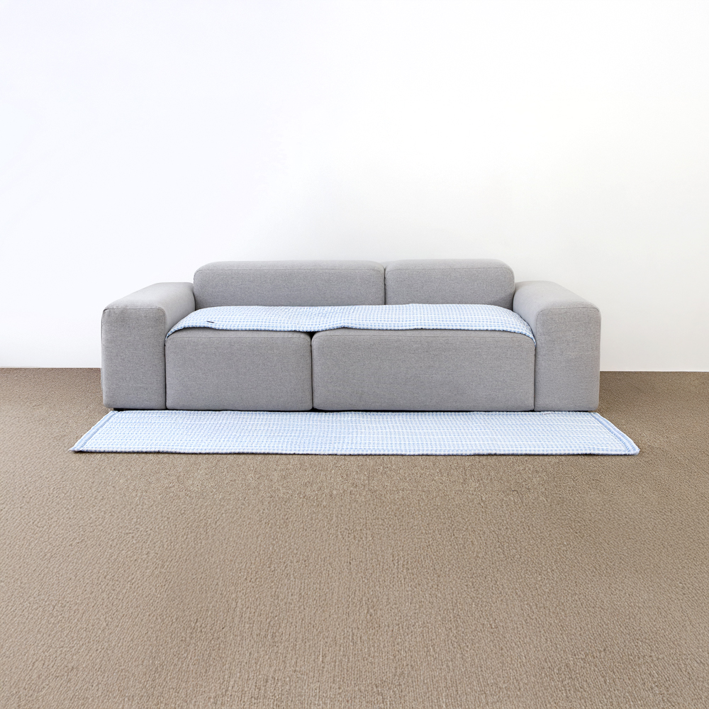 쿠르쿨 시원한 시어서커 여름 냉감 소파패드 쿨매트 3인용