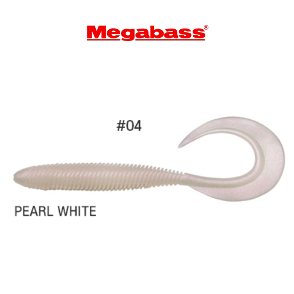 바다루어 메가배스 케무리 컬리 광어 우럭 다운샷 웜 소프트베이트 펄화이트, 11.4cm(4.5인치) - 상품 이미지