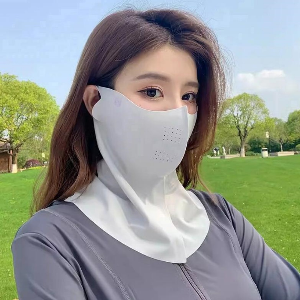 앞면마스크 러닝 입뚫린 얼굴 가리는 기미 가리개 햇빛 걷기 운동 - 상품 이미지