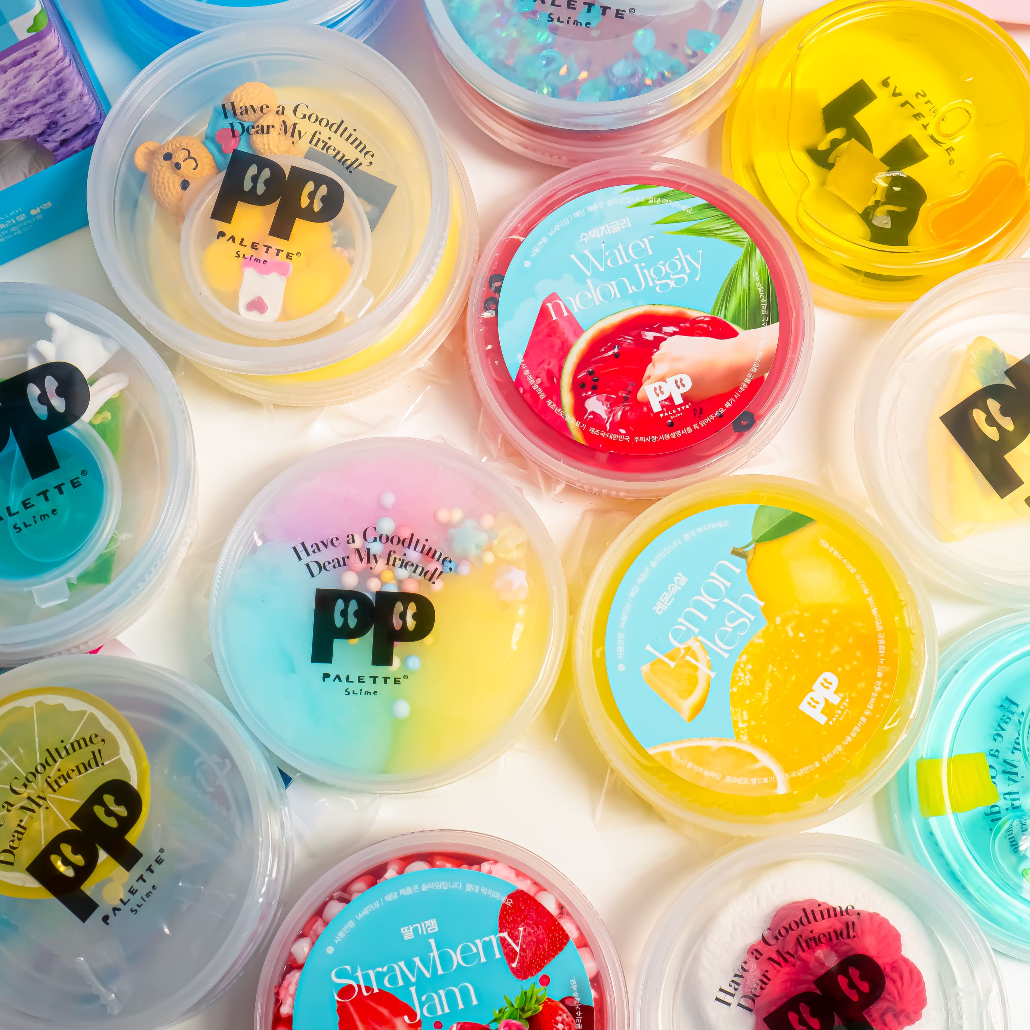 팔레트슬라임 10개+슬라임 2개+한정판 패키지 안전한 수제 슬라임 액괴 랜덤박스 선물세트