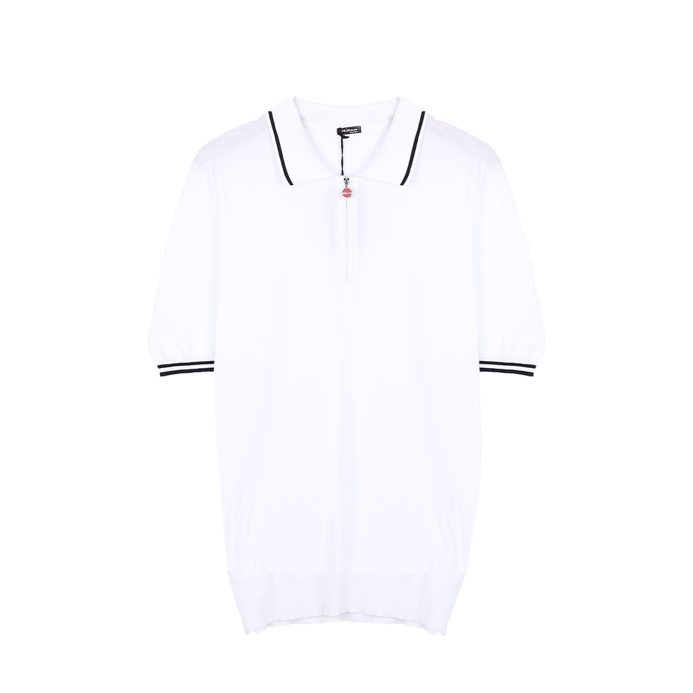 키톤 니트 하프 집업 폴로 화이트 반팔티 UMK0458 WHITE (2025 S/S) - 상품 이미지
