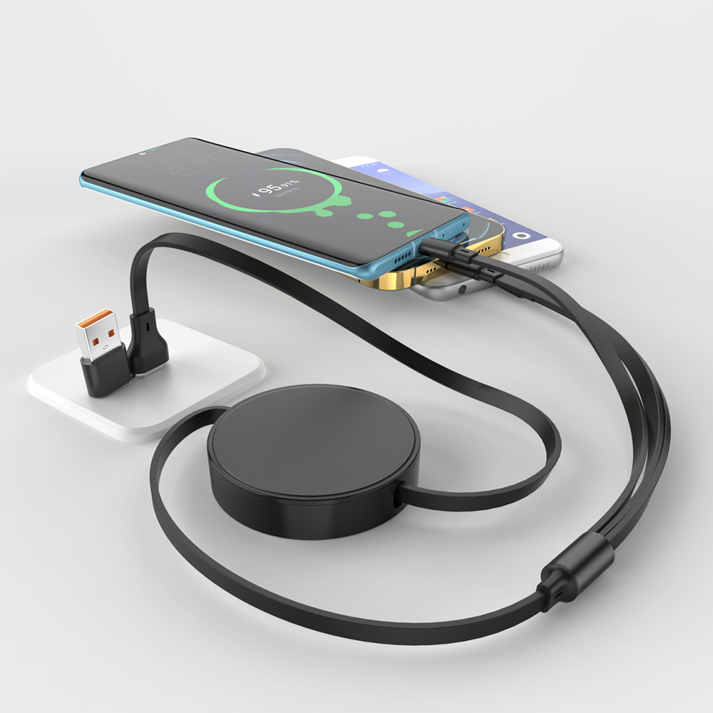 릴 케이블 3in2 멀티충전 100W C타입 라이트닝8핀 5핀 USB A C 듀얼 연결 - 상세 이미지 3