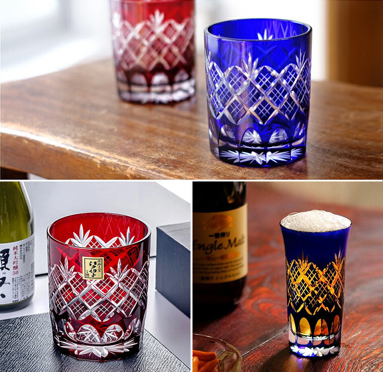 [타지마글라스 코리아] 일본 명품 에도키리코 위스키 사케잔 야마자키12년 핫카이산