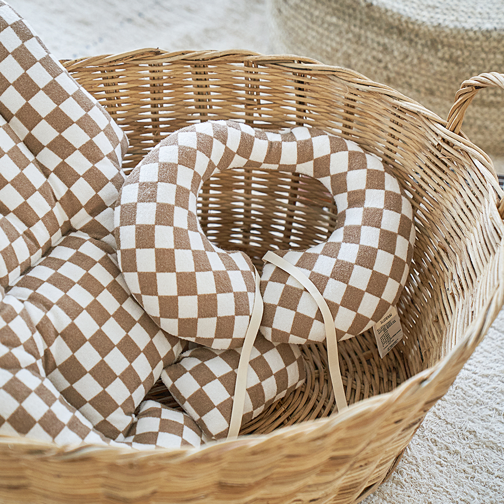 마롤 사계절 테리 체커보드 유모차 라이너 신생아 카시트 쿠션 양면 쿨시트 유아 올리브