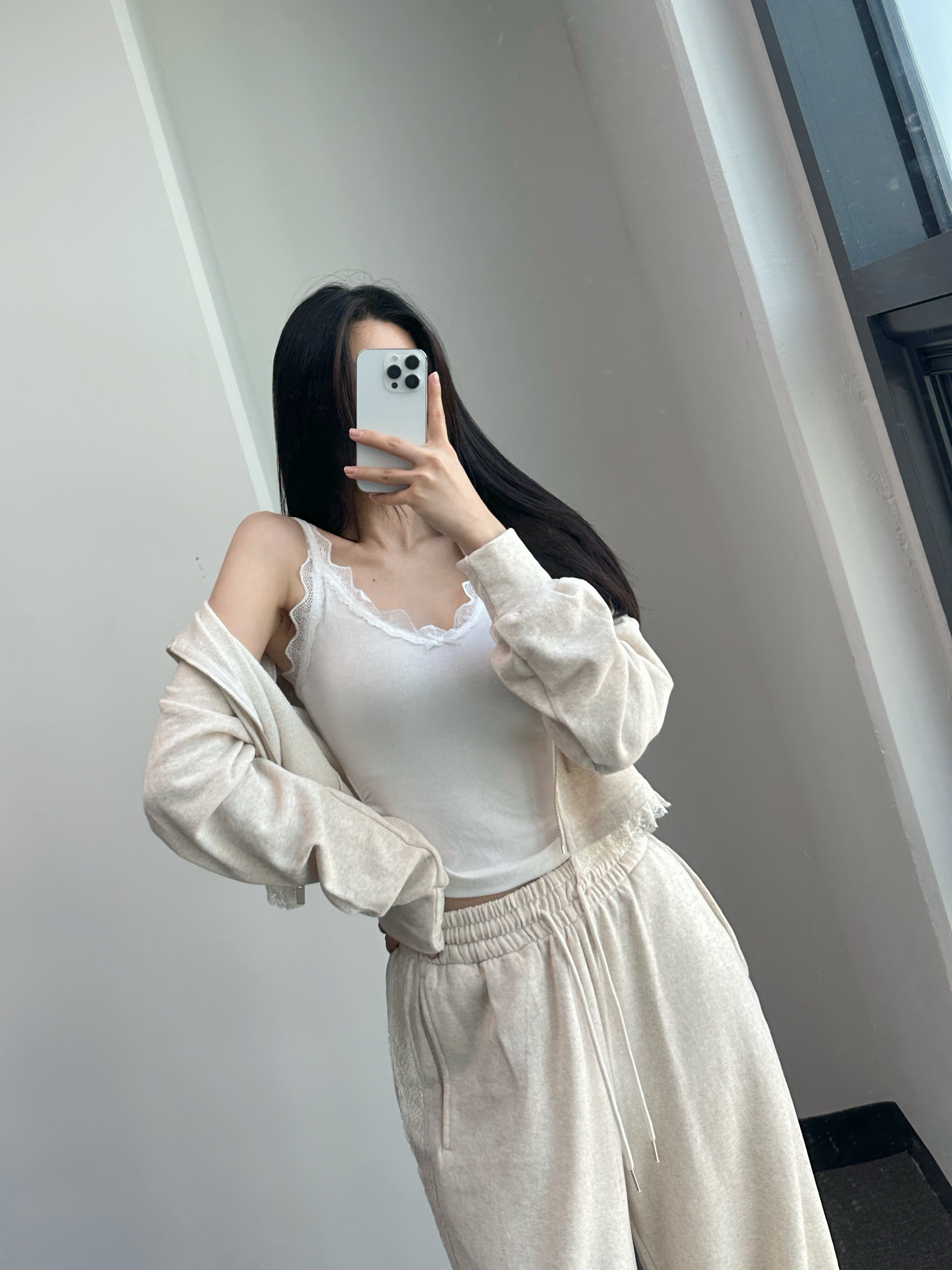 [사장강추🤎/롱다리핏] 슈아 레이스 후드집업 라인 트레이닝 팬츠 세트 2color 상세 이미지 2
