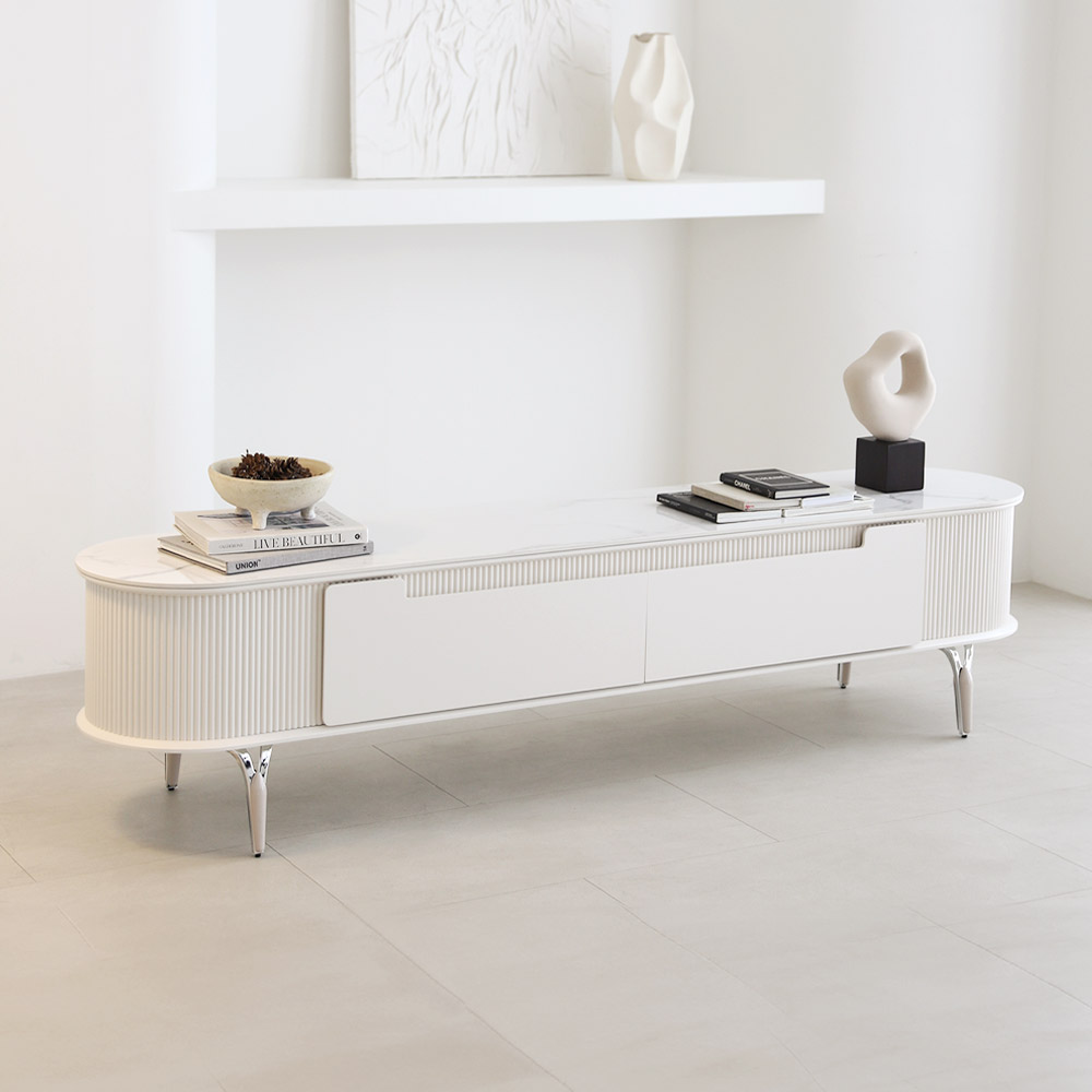 비알프렌드 아크네 템바보드 통 세라믹 거실장 고급 마블 티비다이 수납 TV 장식장 2000