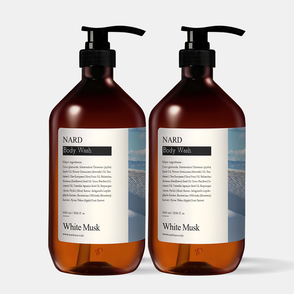 [2개] 나드 퍼퓸드 바디워시 1L 화이트머스크 향