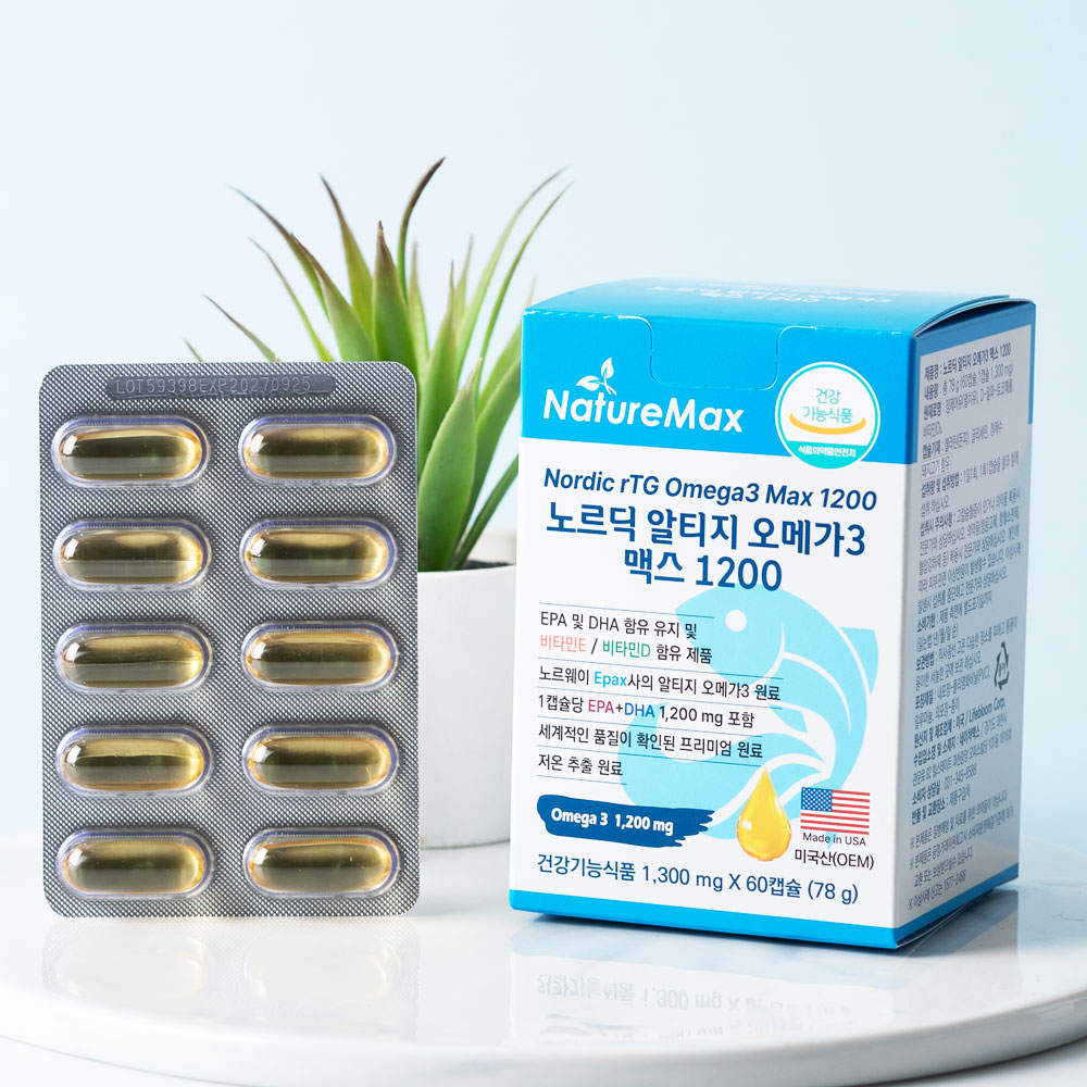 노르딕 알티지 오메가3 맥스 1200 DHA EPA 1200mg 60캡슐, 1개 - 상세 이미지 4