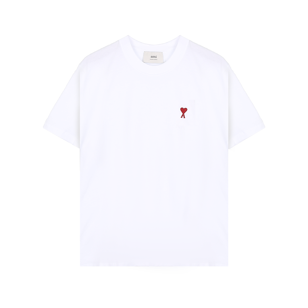 아미 하트 로고 화이트 반팔티 BFUTS035 724 100 (2025 S/S) L - 상품 이미지