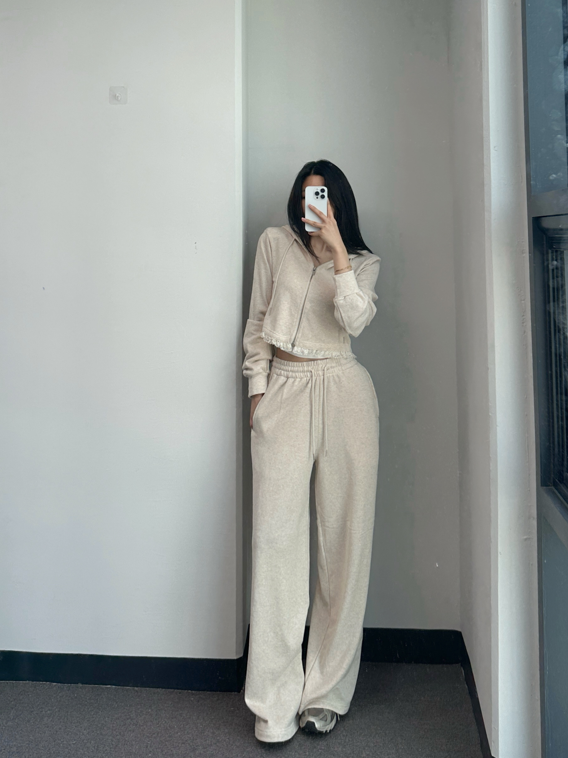 [사장강추🤎/롱다리핏] 슈아 레이스 후드집업 라인 트레이닝 팬츠 세트 2color 상세 이미지 9