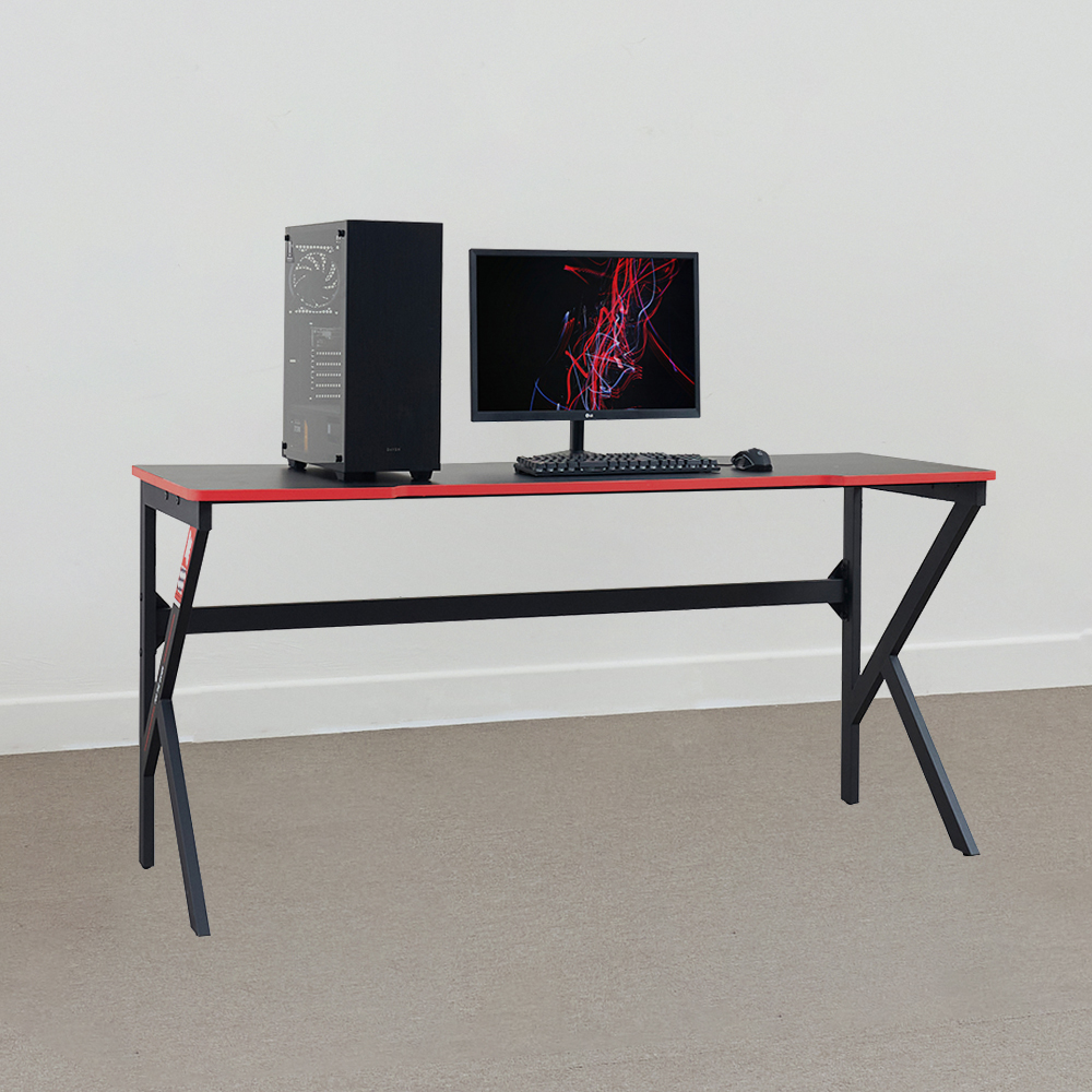 티에스퍼니처 제그 게이머 컴퓨터책상 게이밍책상 데스크 1600x600mm, 블랙 - 상품 이미지