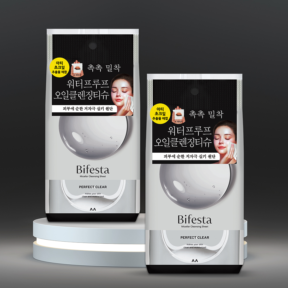 [1+1] 비페스타 미셀라 클렌징티슈 퍼펙트 클리어 저자극 모공케어 오일 딥클렌징 46매 - 상세 이미지 2