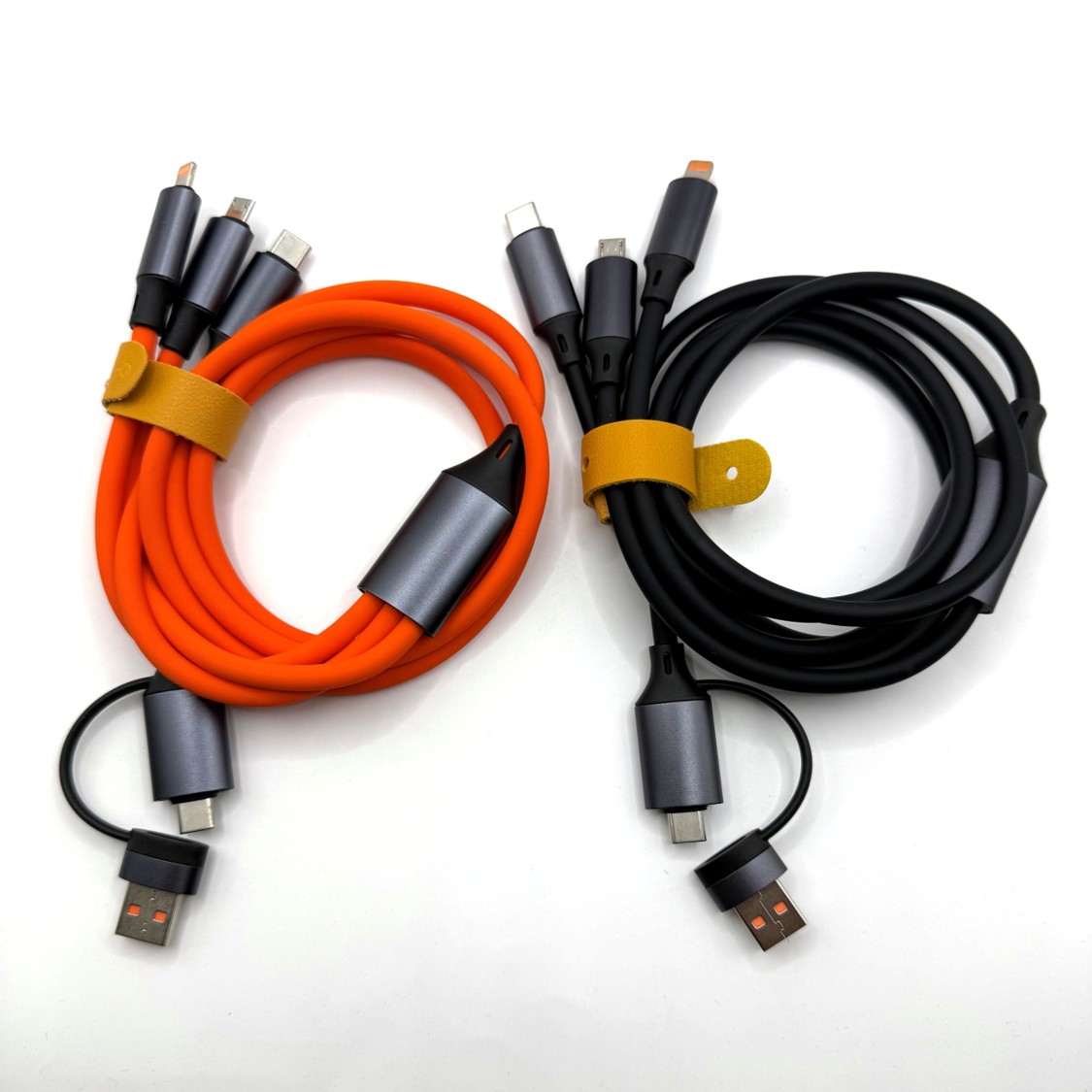3in2 USB A C 6A 100W 고속충전 케이블 5핀 8핀 C타입 동시연결 1.2m - 상품 이미지