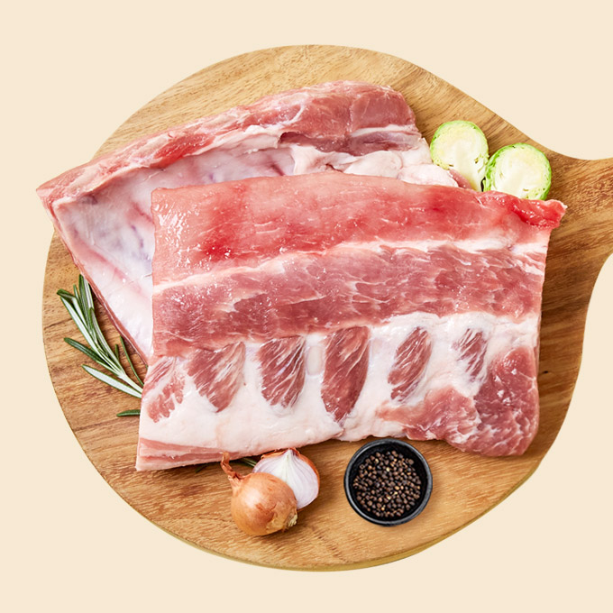 고기소녀 돼지 등갈비 2kg 쪽갈비 로인립 냉동 구이