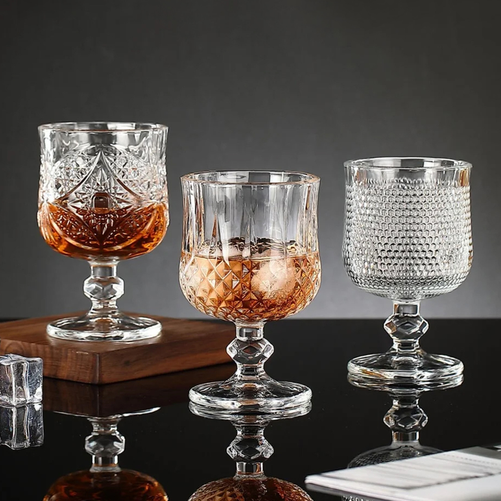 유리 고블렛잔 델리 빈티지 엔틱 유리컵 4P세트 - 상세 이미지 2