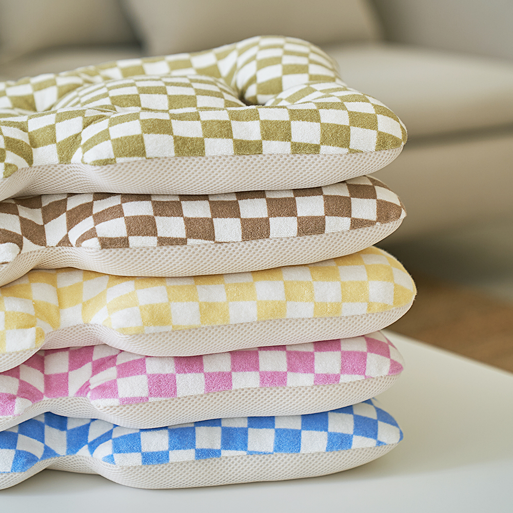 마롤 사계절 테리 체커보드 유모차 라이너 신생아 카시트 쿠션 양면 쿨시트 유아 올리브