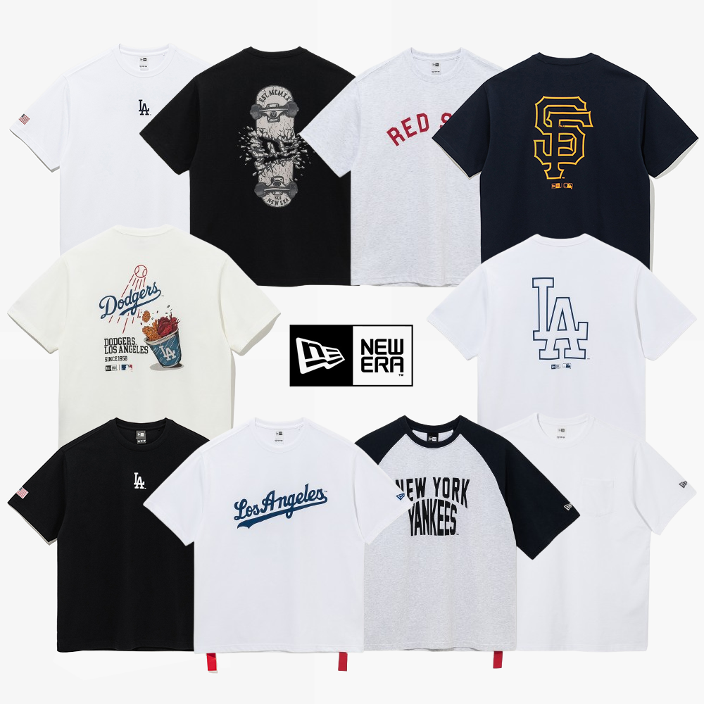 뉴에라 반팔티, MLB 티셔츠, 여름 패션, 데일리 티셔츠, 남녀공용 티셔츠, C00L ERA 소재
