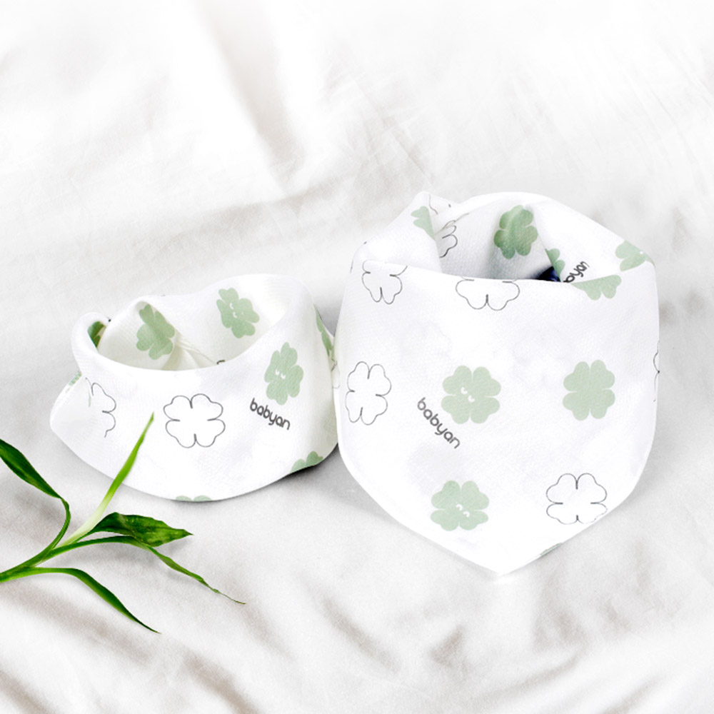 베이비앙 국내산 무형광 대나무 밤부 행복이 행키빕_손수건빕(똑딱이 손수건) 5장