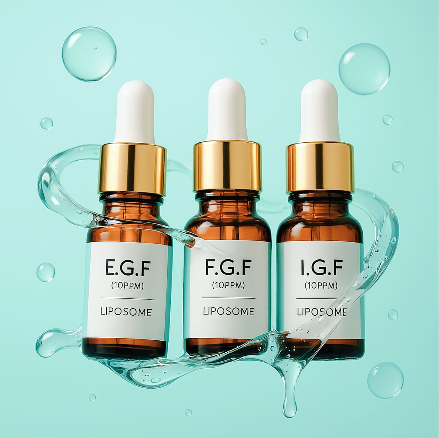 랑팡 EGF앰플+FGF+IGF 10ppm 리포좀 원액 10ml 미백 탄력 영양 보습 세럼