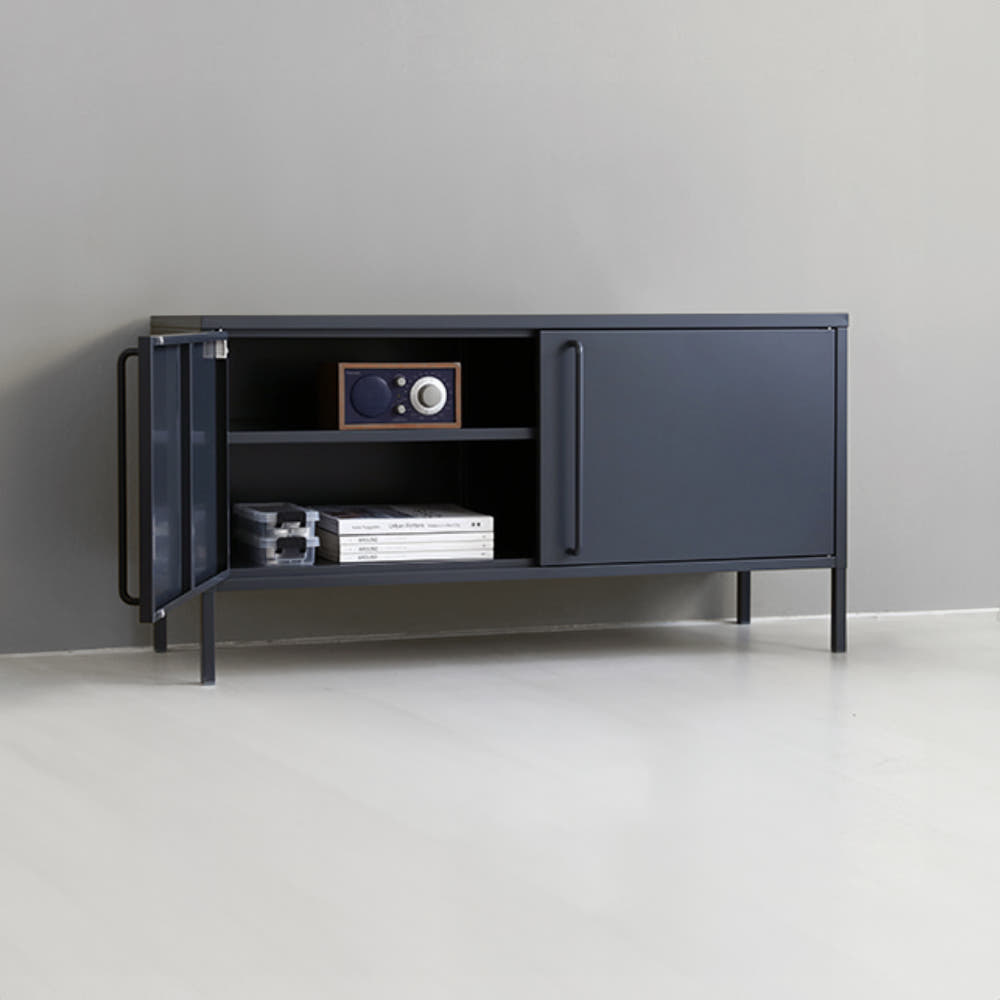 피도르 캐비넷 가로양문 TV스탠드 1150590 115x400x600, 다크그레이 7813.7546